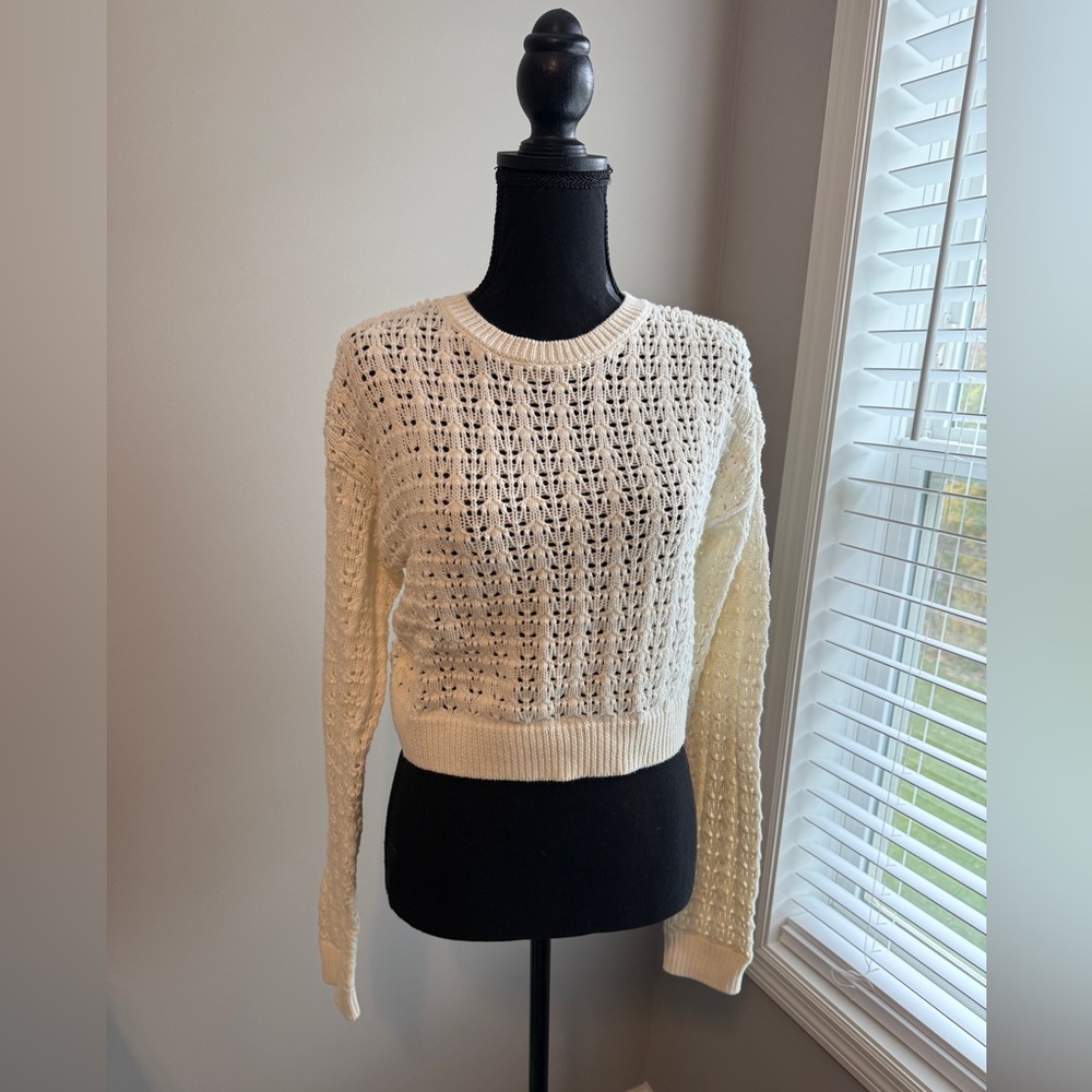 Full Tilt Cream Open-Knit Sweater